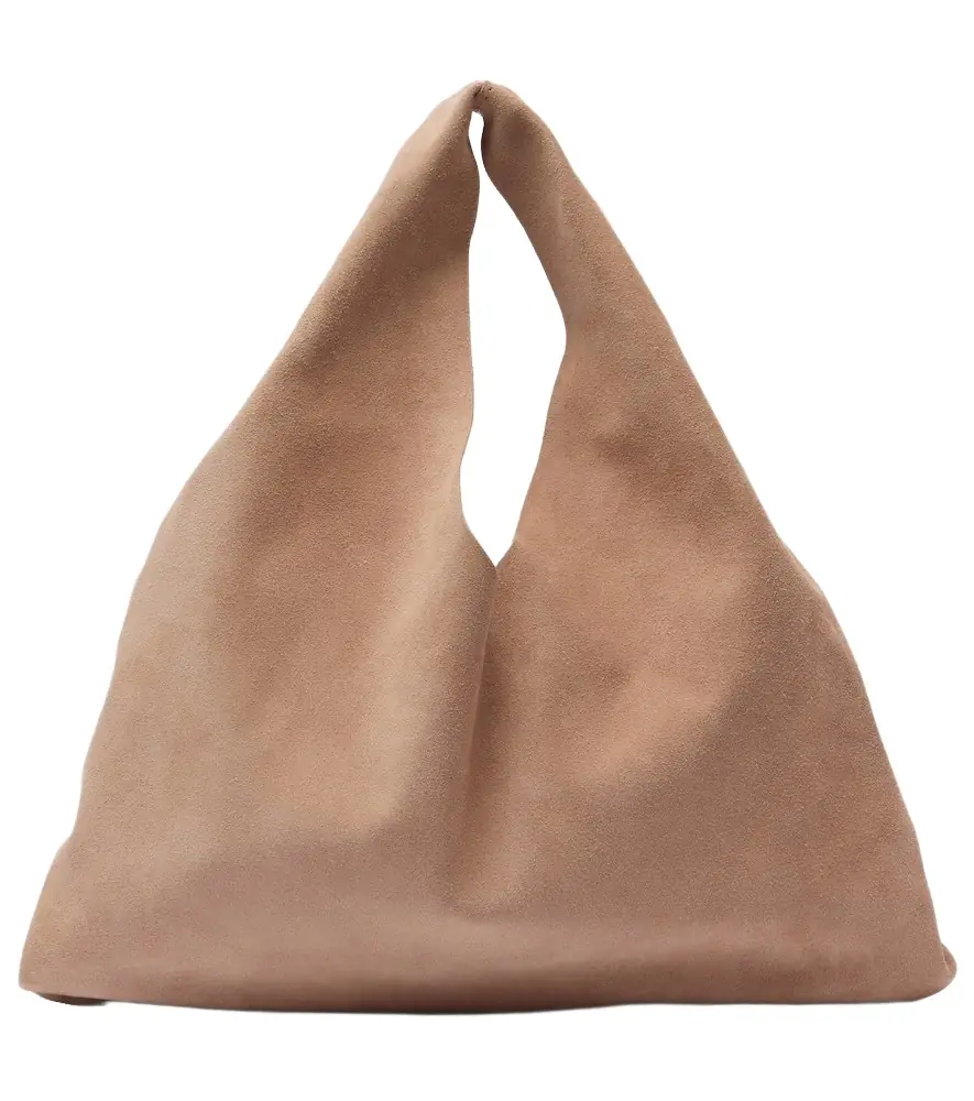 The Row Bindle Small suede tote bag