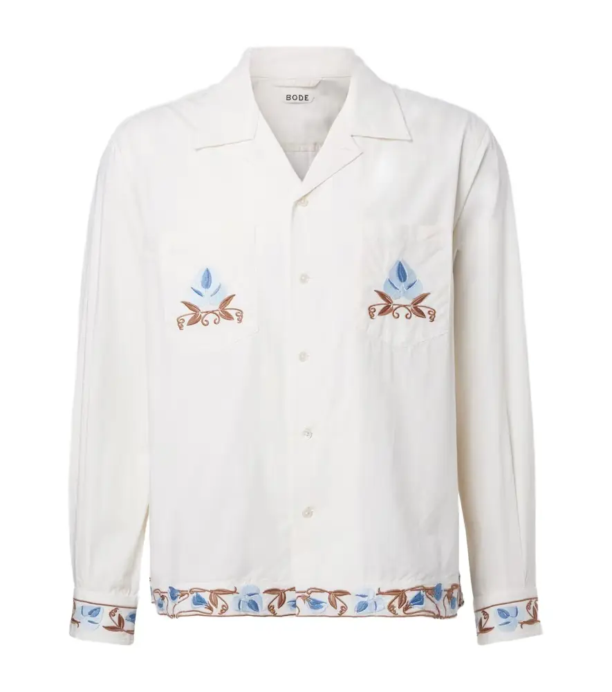Bode Nouveau Vine cotton poplin shirt