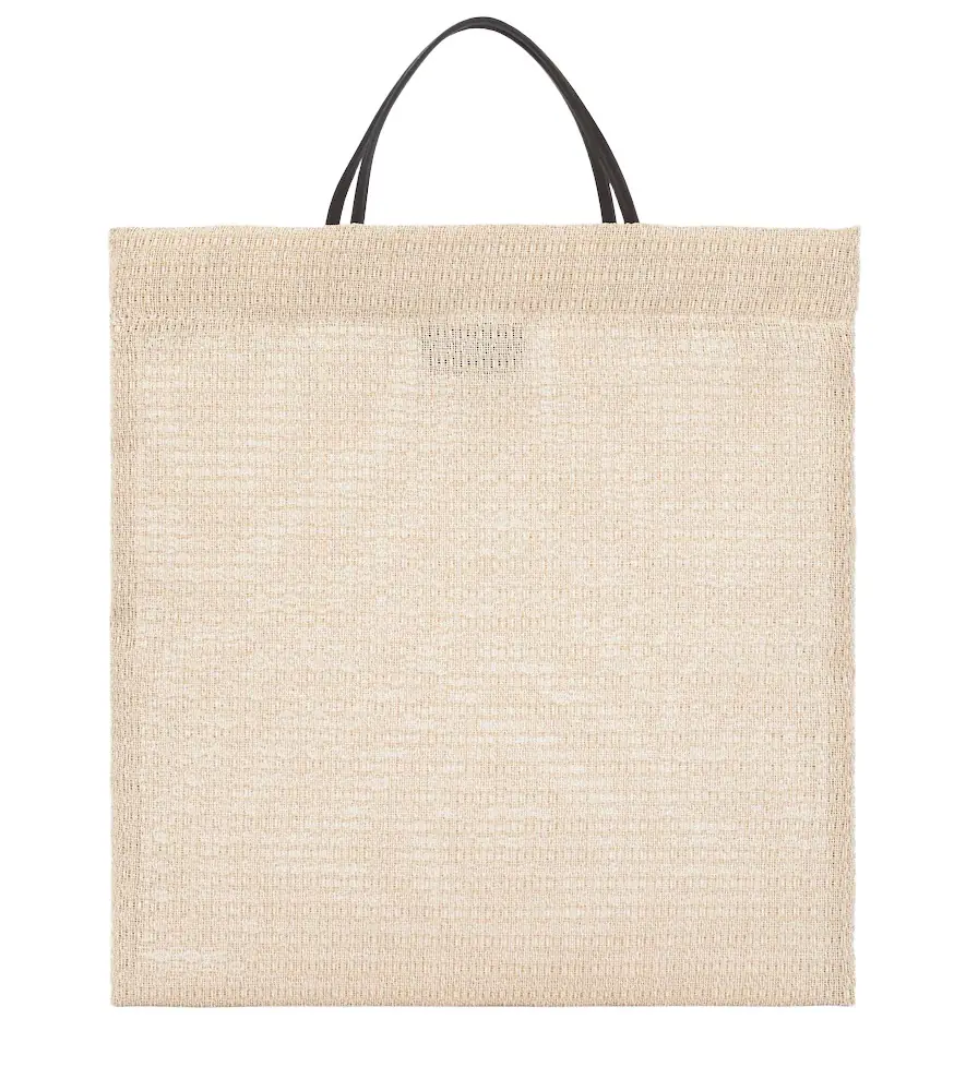 The Row Barn Mini leather-trimmed tote bag