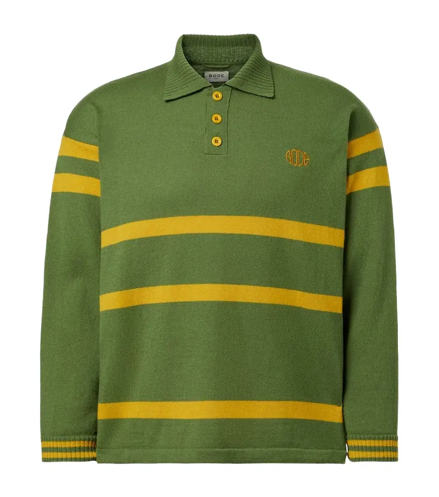 Bode Striped virgin wool polo sweater