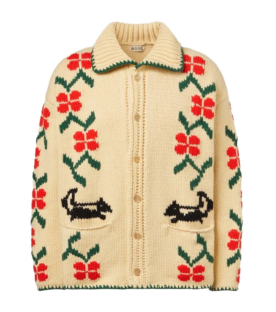 Bode Pirate Ship virgin wool cardigan