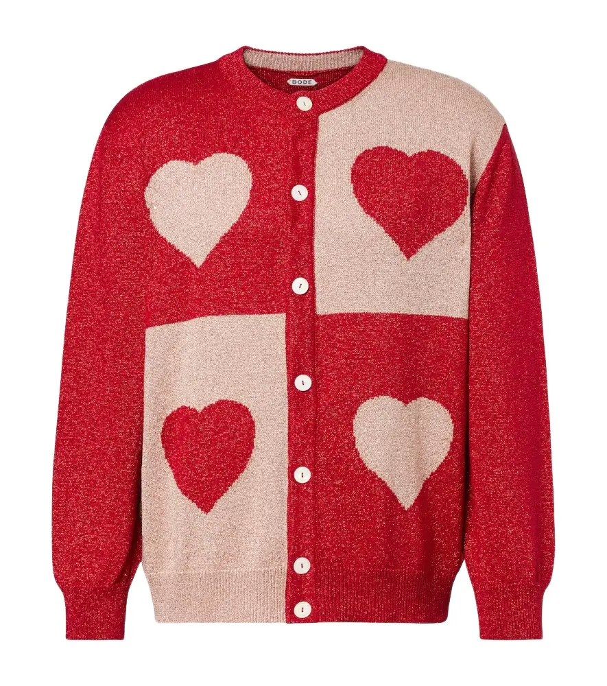 Bode Lamé jacquard cardigan