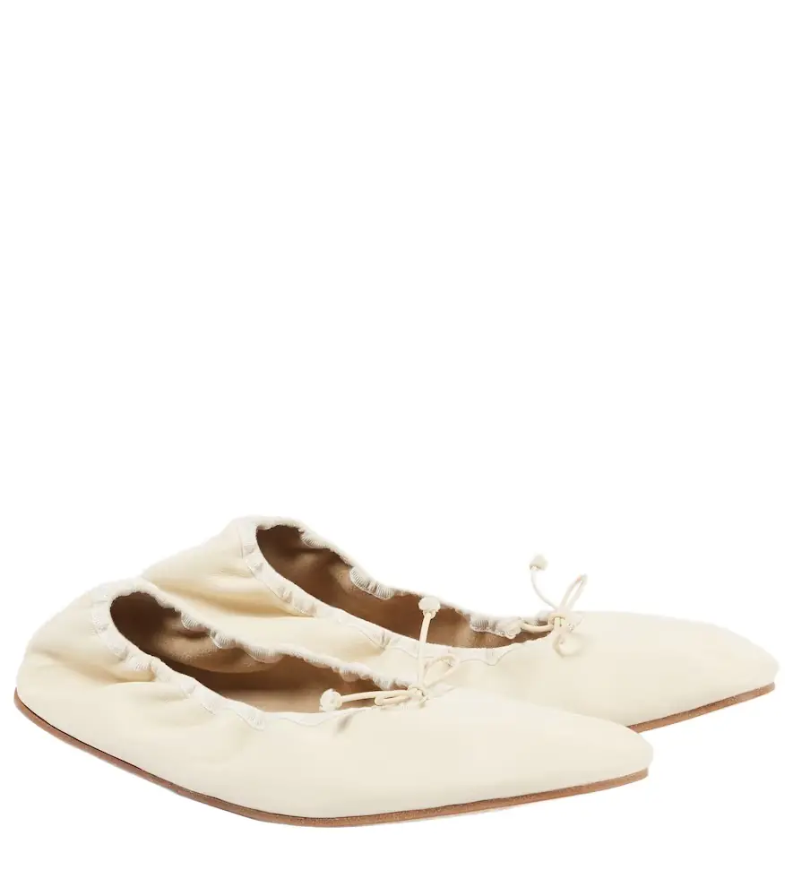 The Row Round leather ballet flats