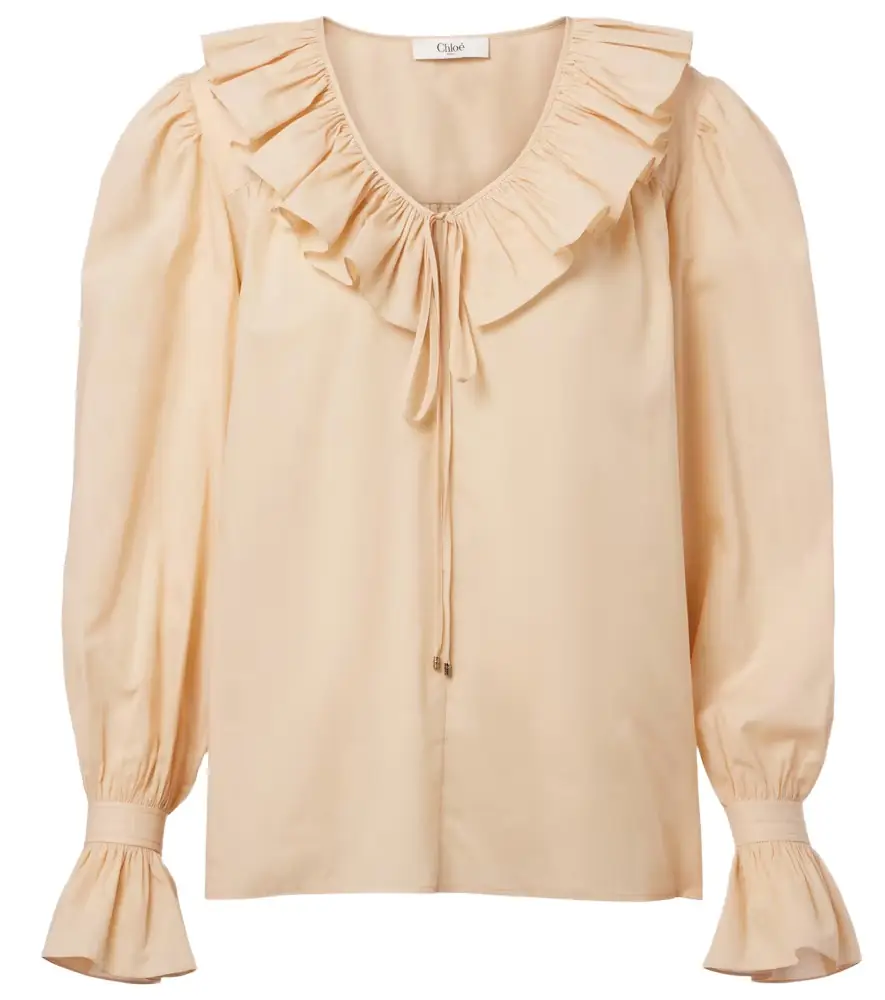 Chloe Chloé Ruffled cotton voile blouse