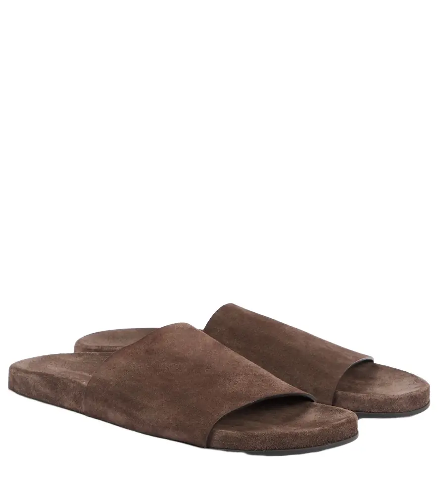 The Row Hugh suede slides