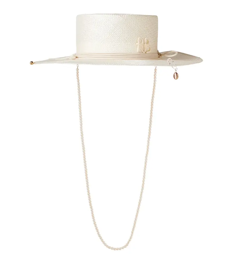 Ruslan Baginskiy ogo embellished straw hat