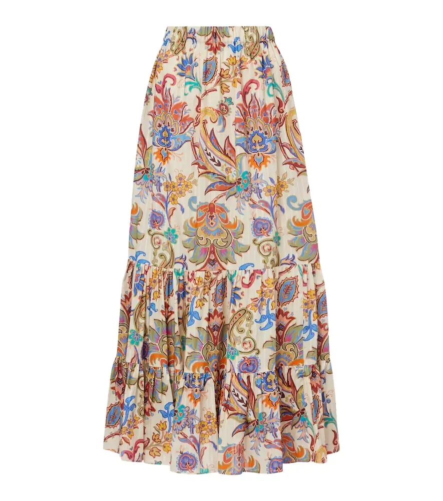 Etro Paisley tiered cotton maxi skirt - Women's Clothing
