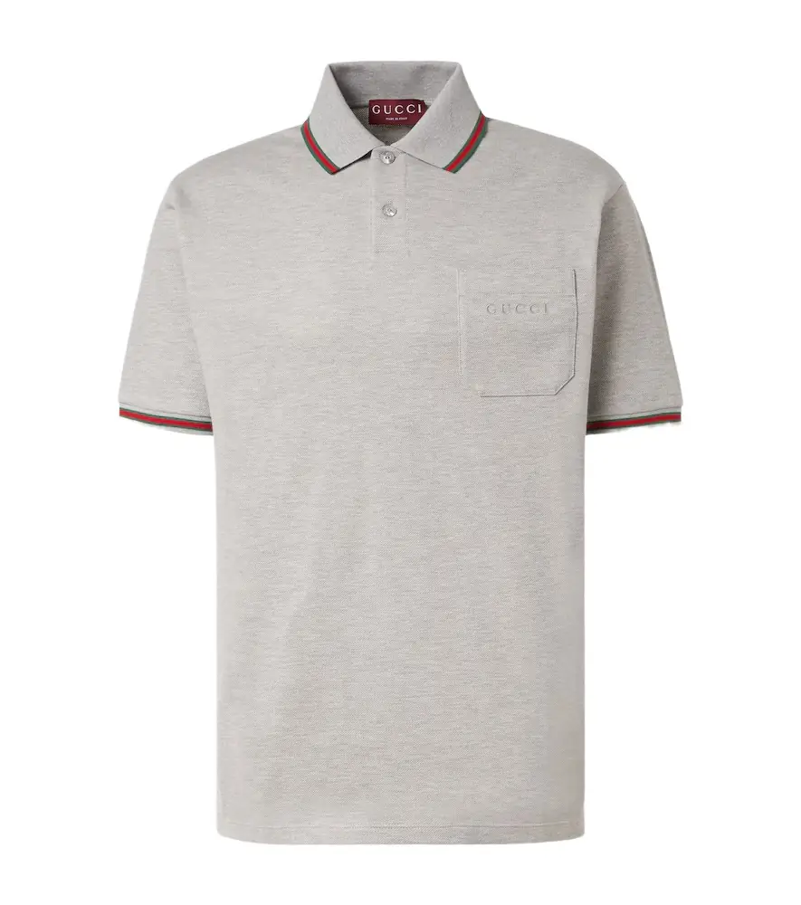 Gucci Web Stripe cotton-blend polo shirt