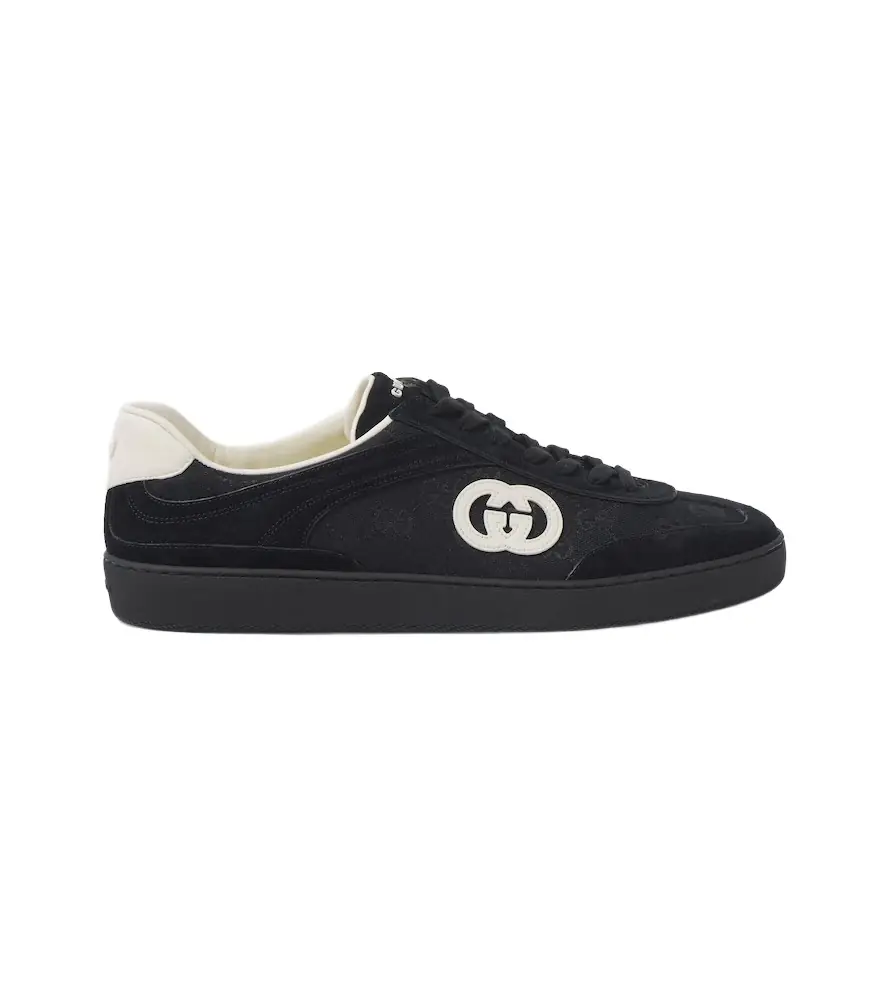 Gucci G75 suede and canvas sneakers