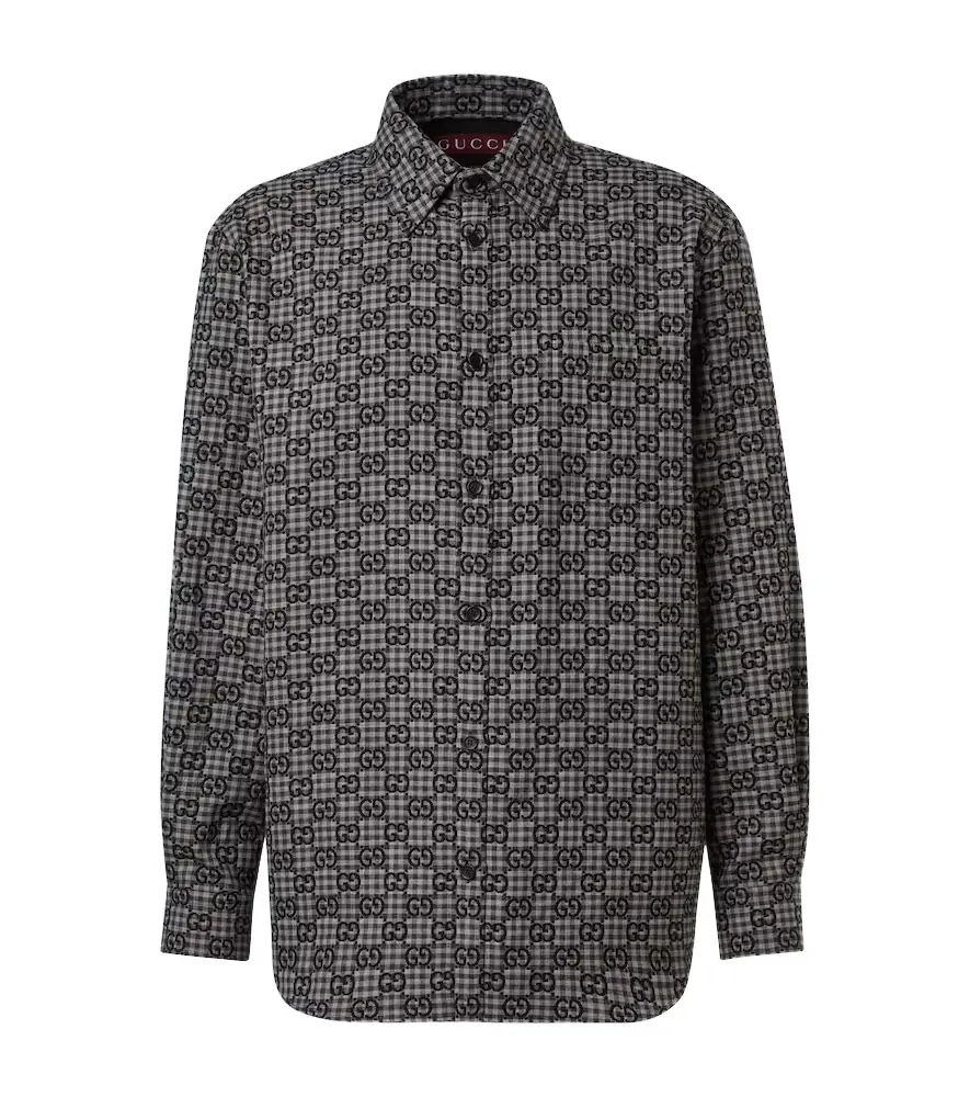 Gucci GG checked wool and cotton shirt