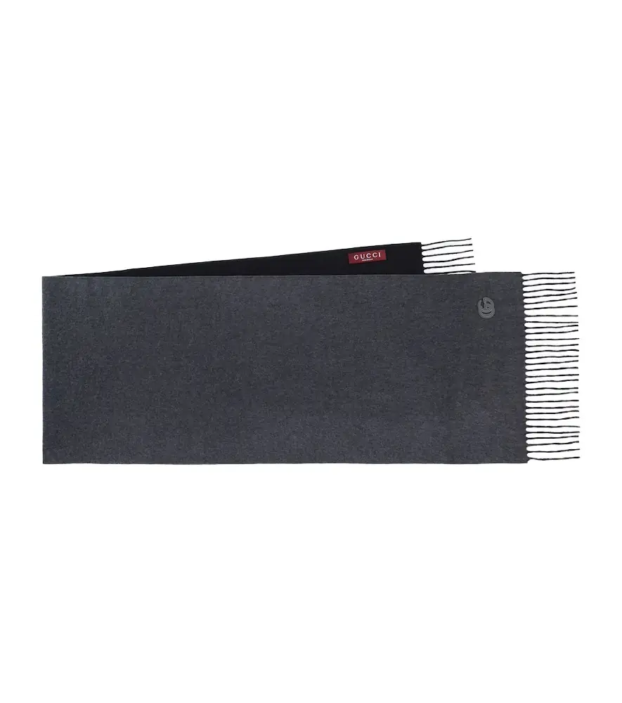 Gucci GG fringed cashmere scarf