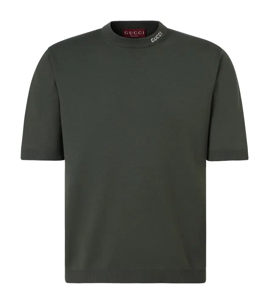 Gucci Logo silk and cotton T-shirt