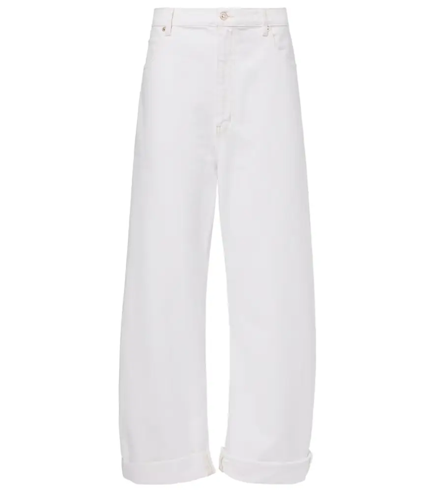 Frame Bubble high-rise barrel-leg jeans