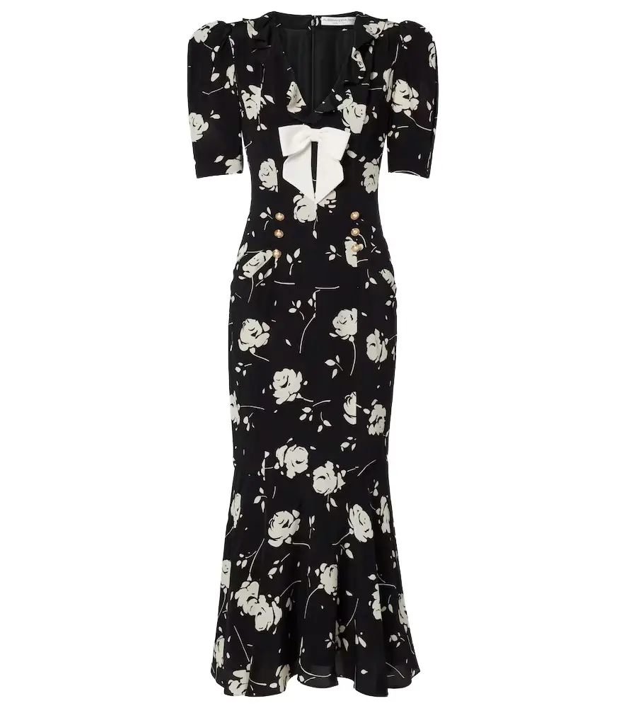 alessandra rich floral silk midi dress Alessandra Rich, Floral open-back silk midi dress, Women, Pink, US 8, Dresses