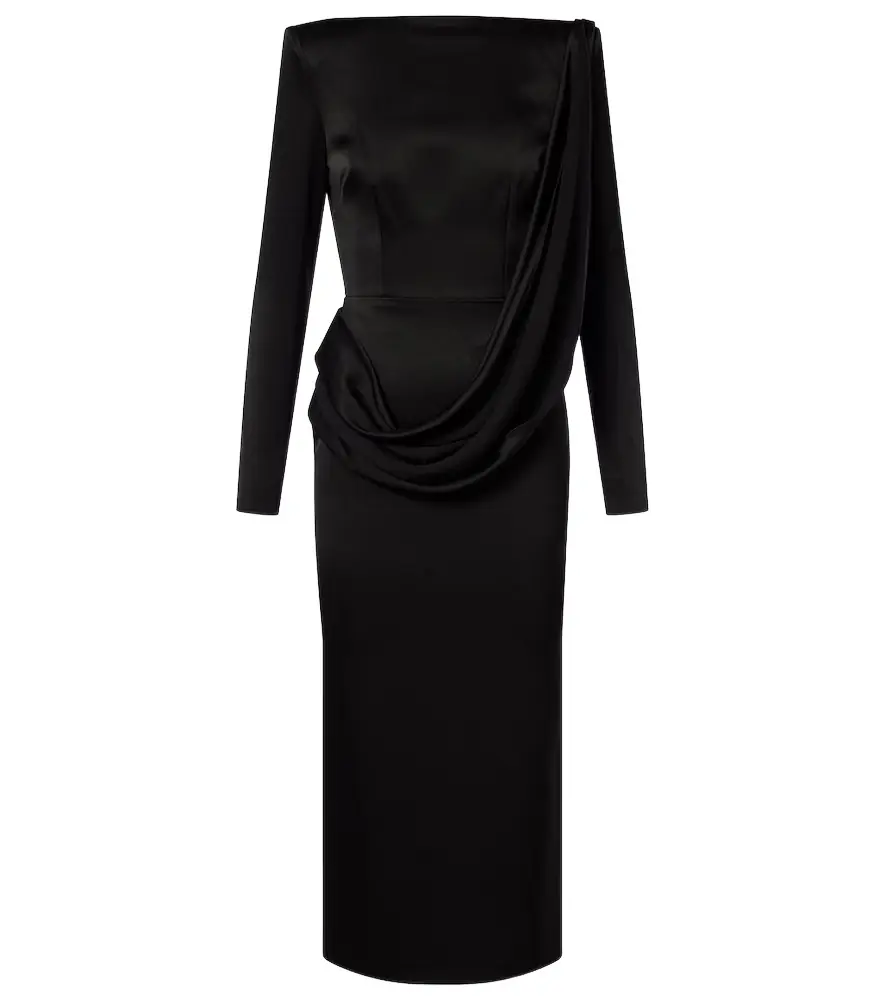 Alex Perry Asymmetric draped midi dress