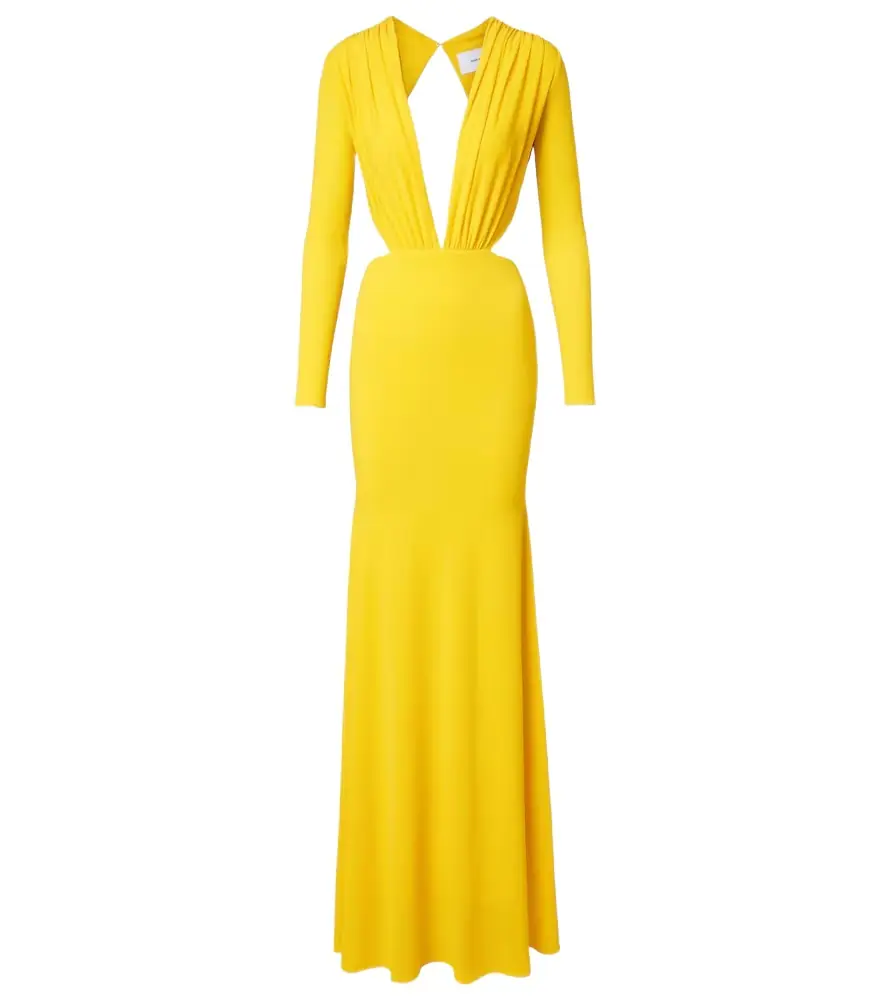 Alex Perry Ruched open-back crêpe jersey gown