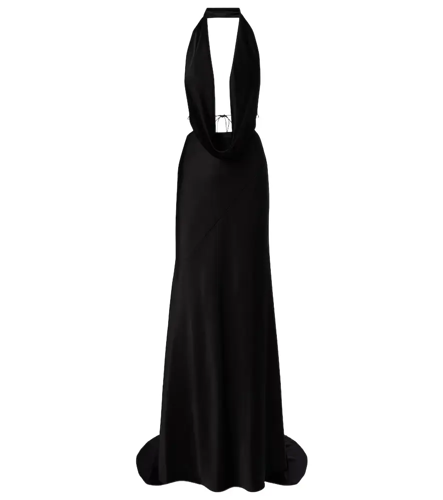 Alex Perry Halterneck open-back satin crêpe gown