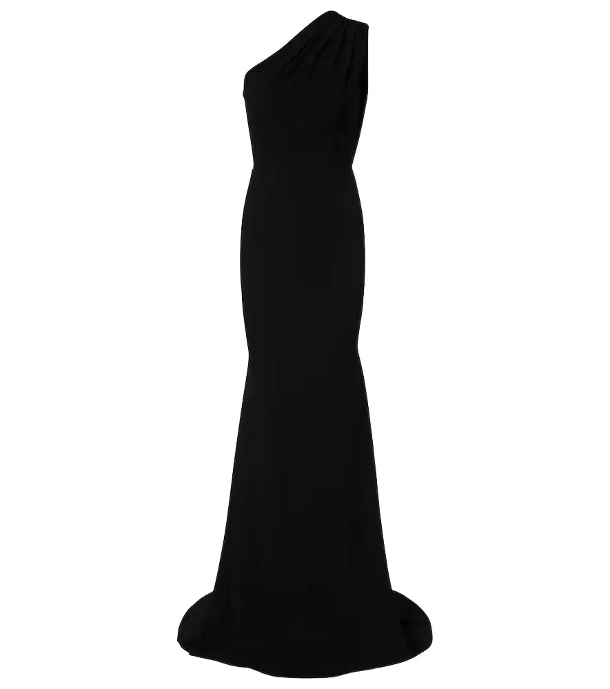 Alex Perry Draped one-shoulder crêpe gown