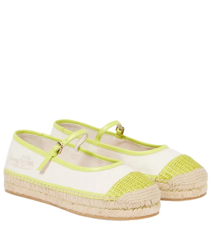 Jimmy Choo Aciel leather-trimmed canvas espadrilles - Women's Shoes