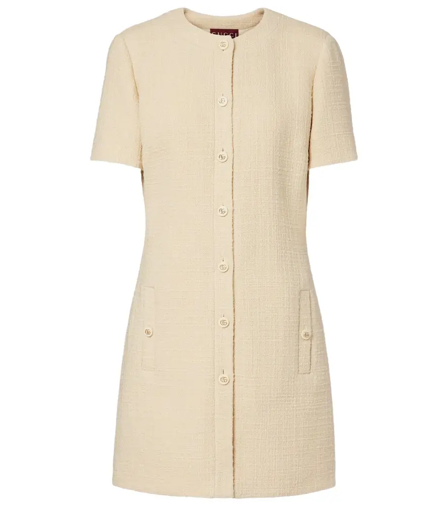 Gucci Double G wool-blend tweed minidress