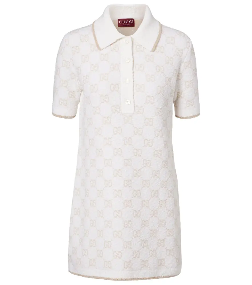 Gucci GG wool-blend polo minidress