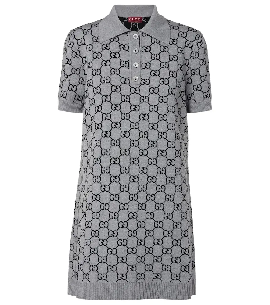 Gucci GG wool-blend polo dress