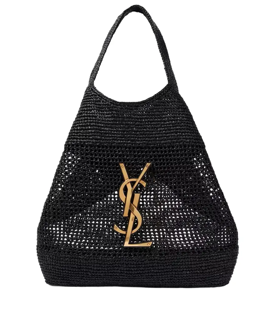 Saint Laurent Icare Maxi crochet raffia shopper