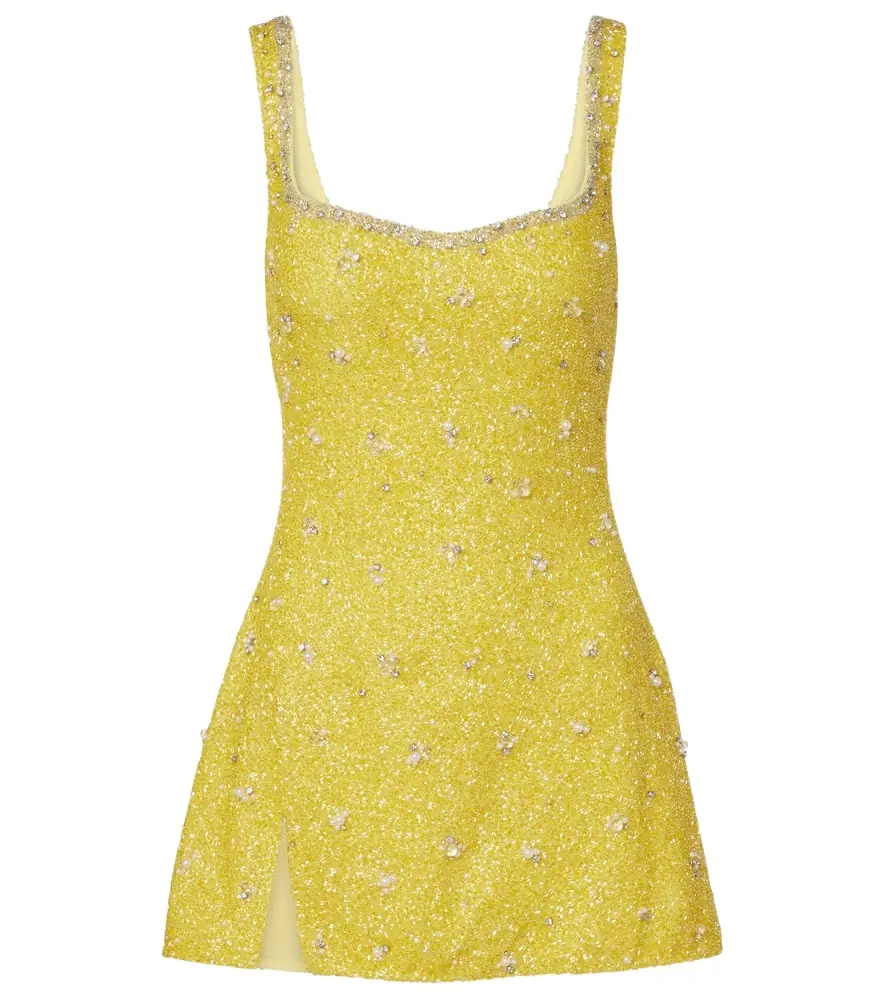Clio Peppiatt Crystal embellished minidress