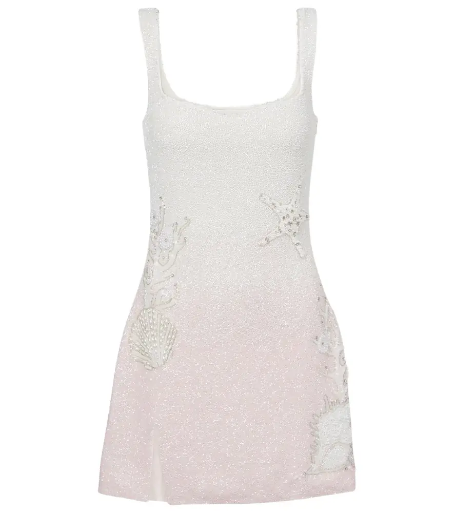 Clio Peppiatt Seashell embellished minidress