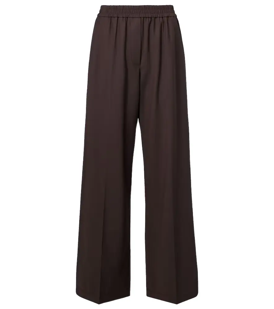 Brunello Cucinelli Wool-blend high-rise wide-leg pants