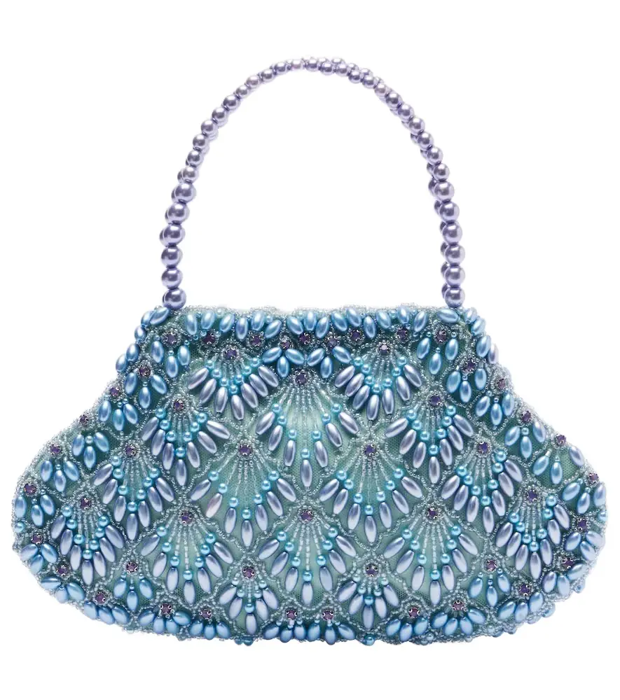 Clio Peppiatt Scallop Mini embellished tote bag