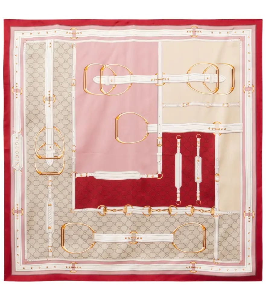 Gucci New Majo silk twill scarf