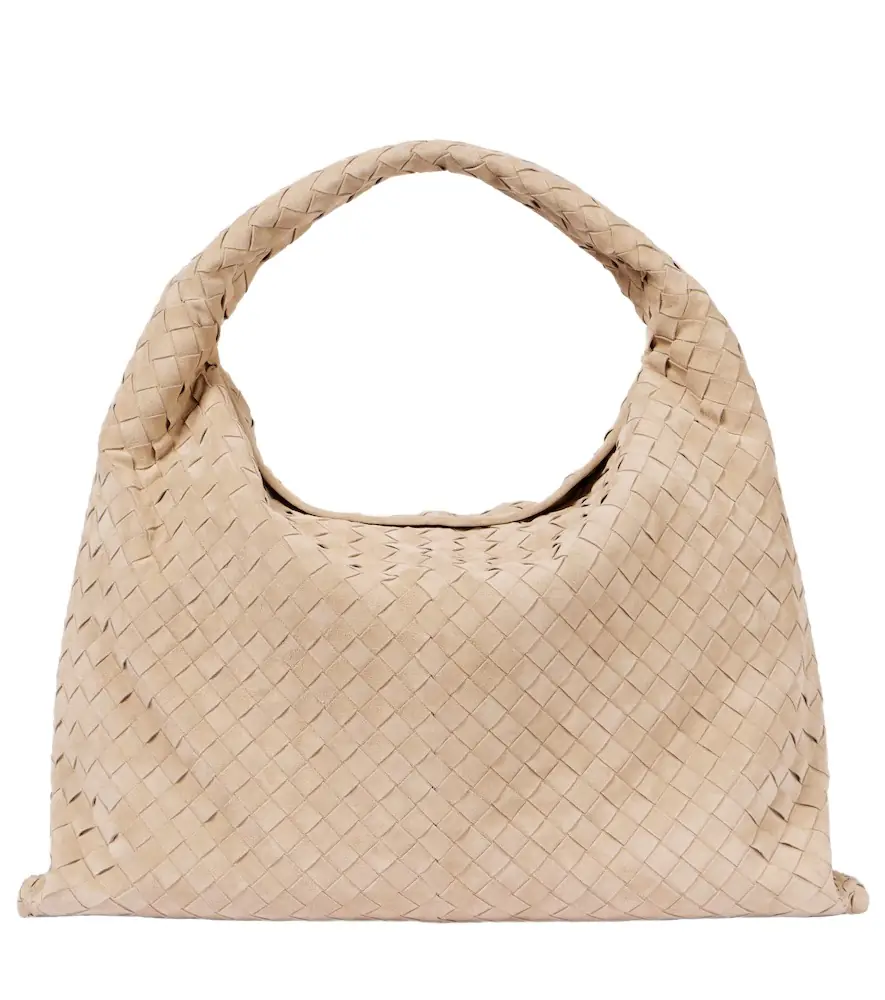 Bottega Veneta Hop Large Intrecciato suede shoulder bag