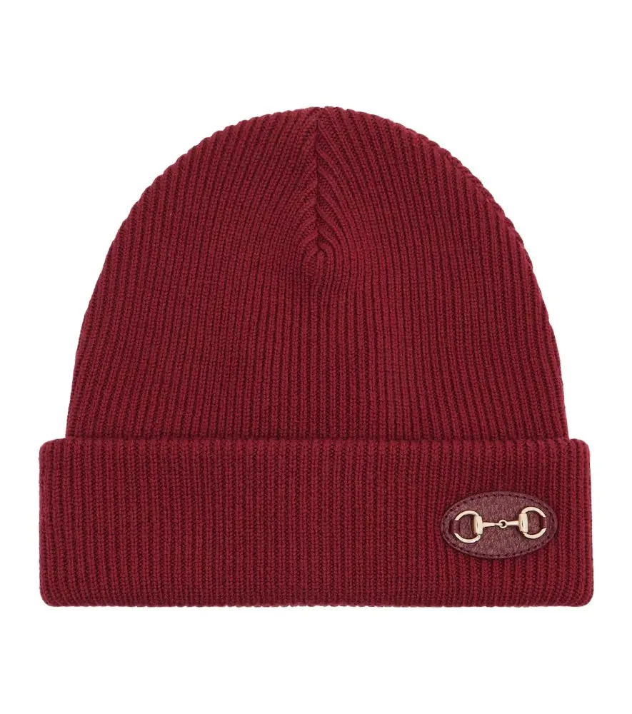 Gucci Horsebit ribbed-knit wool beanie