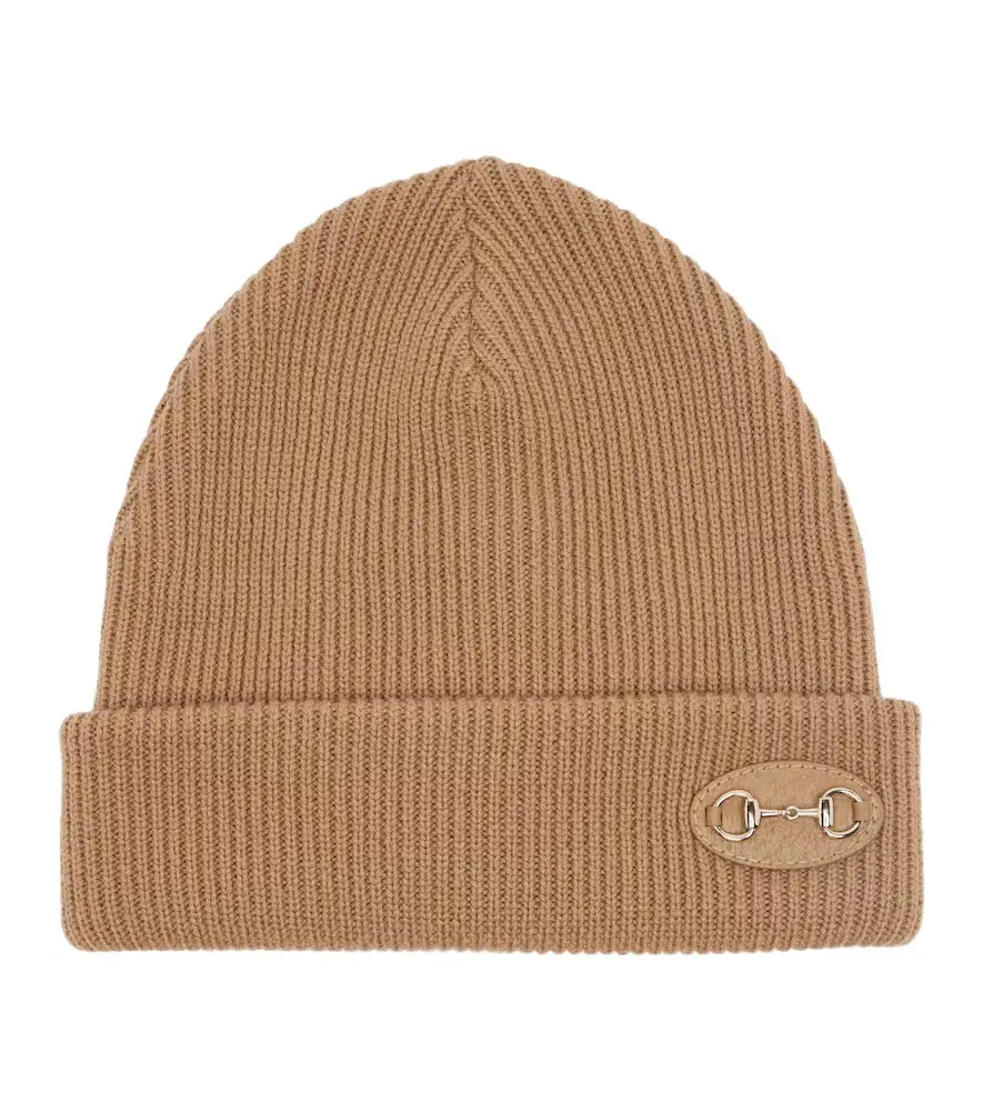 Gucci Horsebit ribbed-knit wool beanie