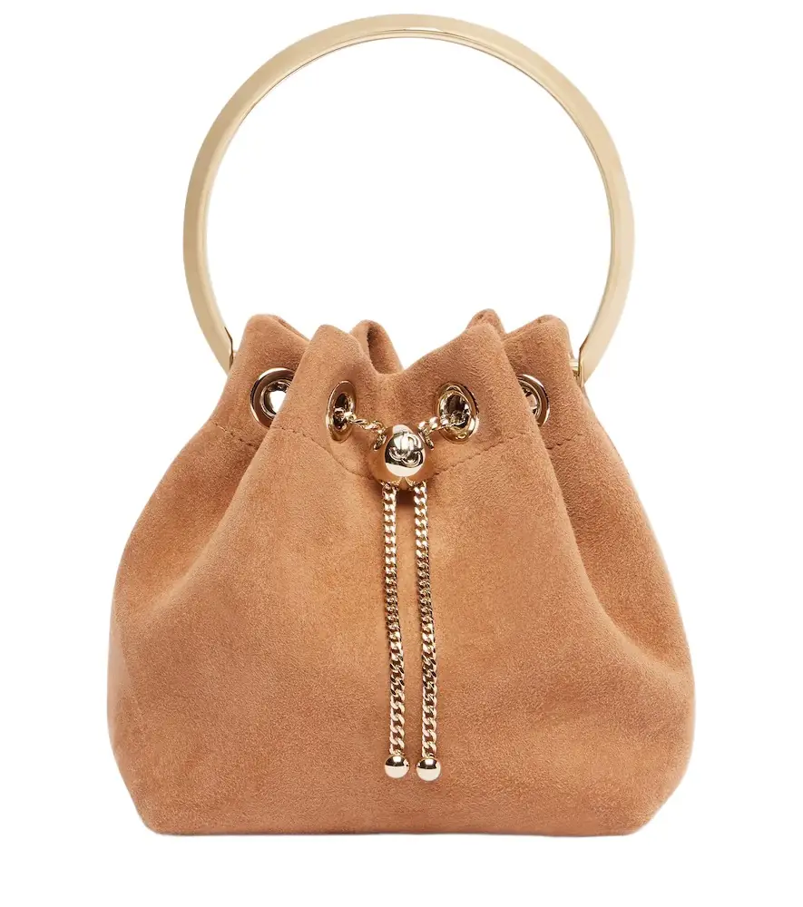 Jimmy Choo Bon Bon Small suede bucket bag