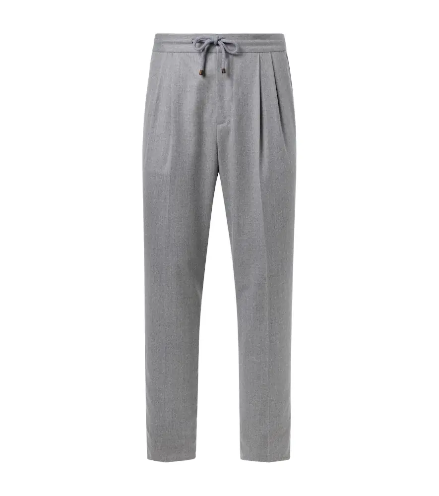 Brunello Cucinelli Virgin wool flannel straight pants