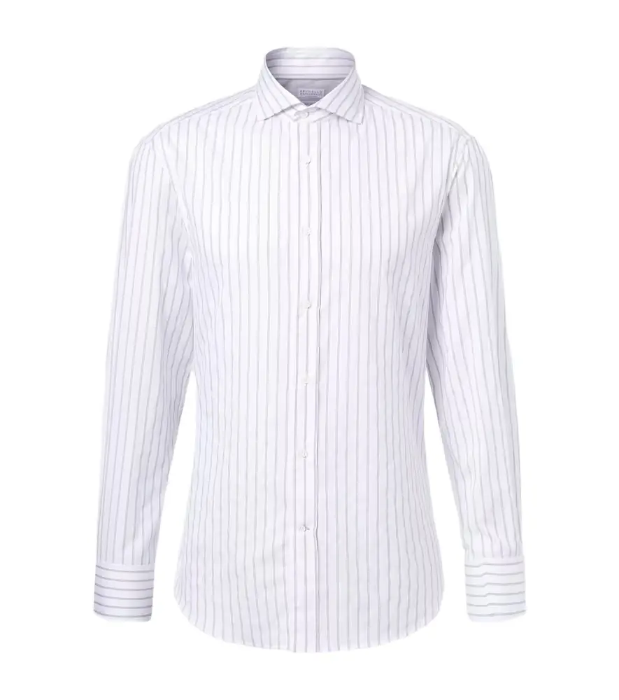 Brunello Cucinelli Striped cotton poplin shirt