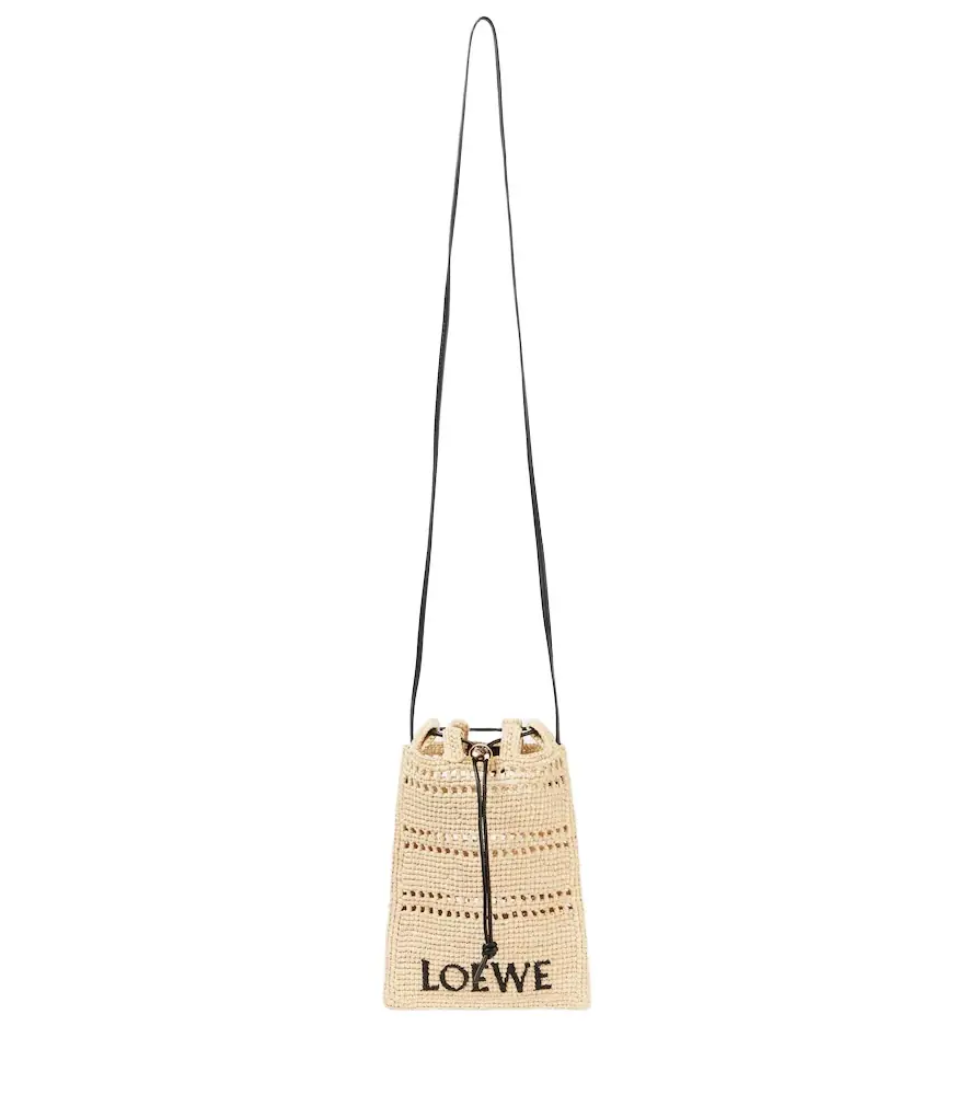 Loewe Paula's Ibiza raffia pouch with strap