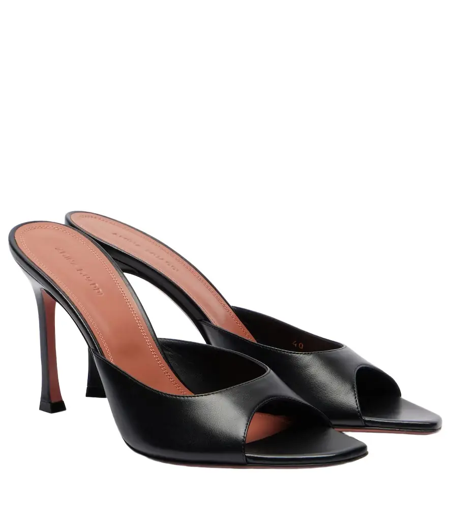 Amina Muaddi Alexa 95 leather mules