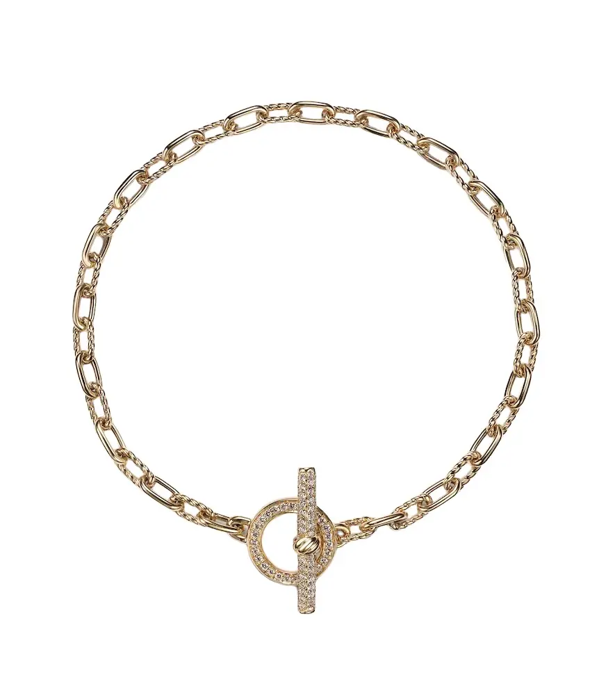 David Yurman DY Madison 18kt gold chain bracelet with diamonds