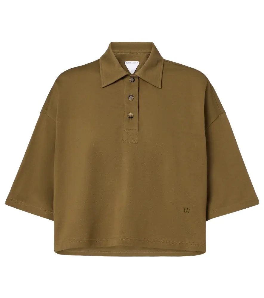 Bottega Veneta Cropped cotton polo shirt