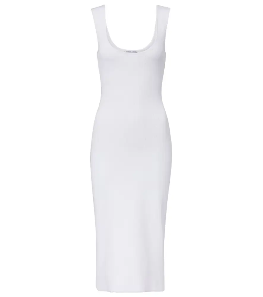 Bottega Veneta Chain-detail ribbed-knit midi dress
