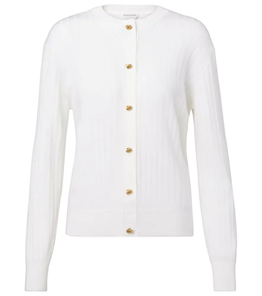Bottega Veneta Knot ribbed-knit wool cardigan