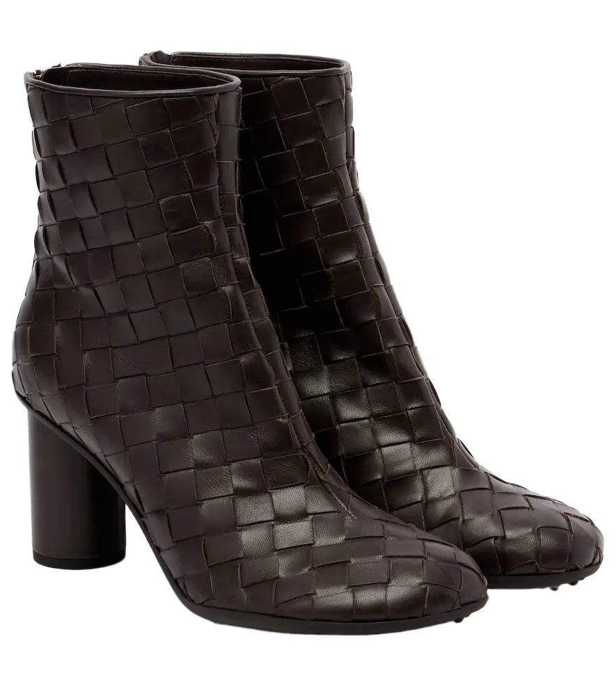 Bottega Veneta Atomic 75 Intrecciato leather ankle boots