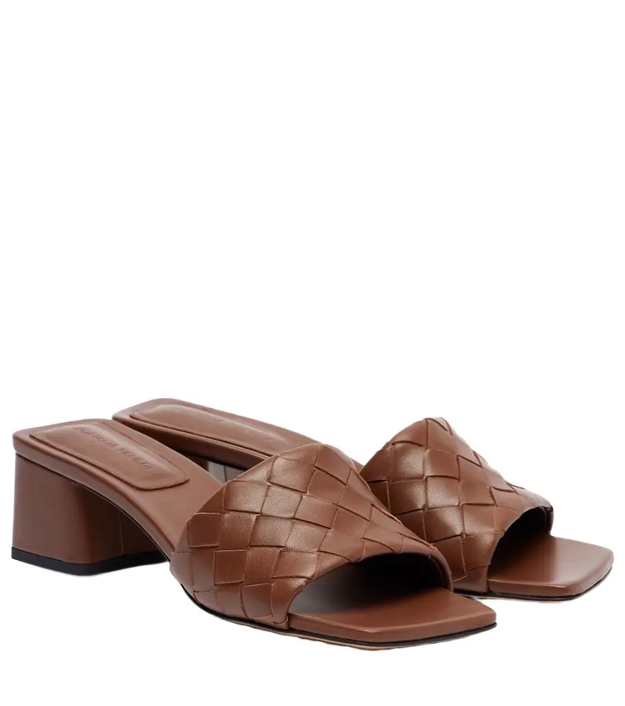 Bottega Veneta Parco 45 Intrecciato leather mules