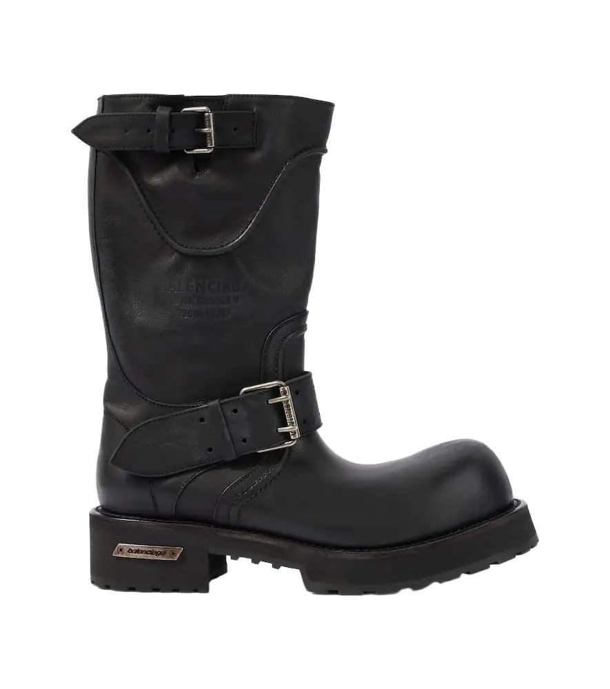 Balenciaga Venom leather biker boots