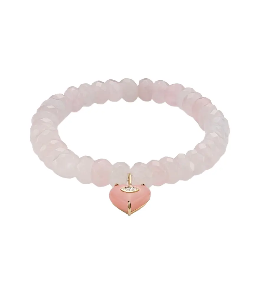 Sydney Evan 14kt gold bracelet with opal and diamond