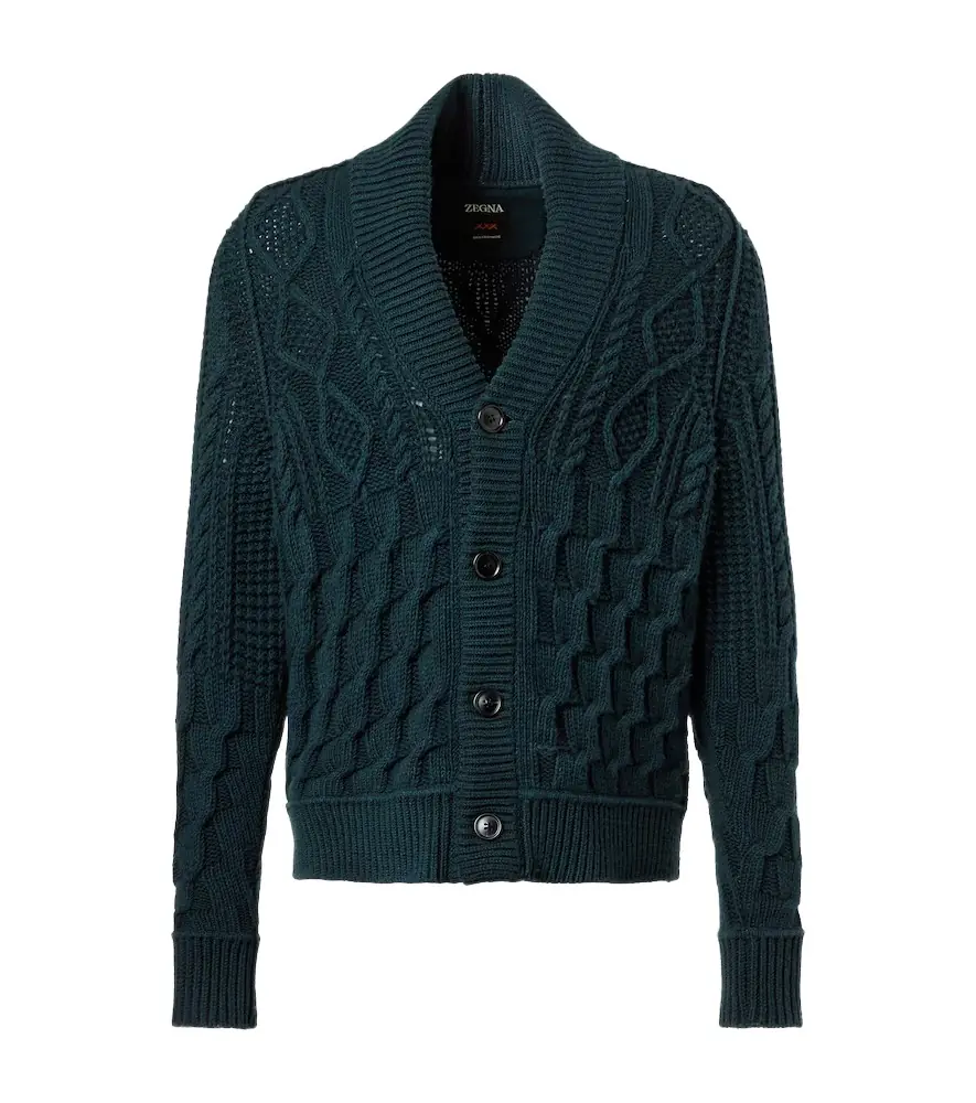 Zegna Cable-knit cashmere cardigan