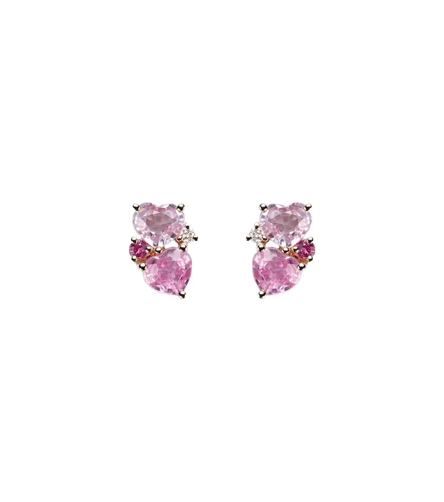 Sydney Evan 14kt gold earrings with sapphires and diamonds